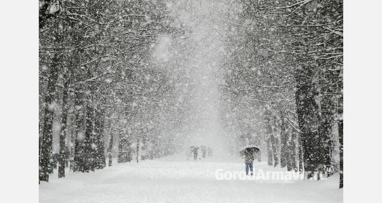 В Армавире 25 января ожидается сильный снегопад и минусовые температуры